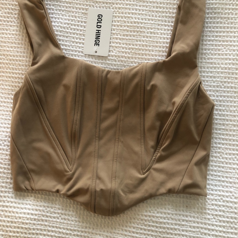 Gold Hinge Beige Corset Top